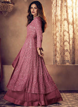 Load image into Gallery viewer, Dark Pink Heavy Embroidered Kalidar Gown Style Anarkali fashionandstylish.myshopify.com