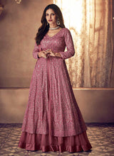 Load image into Gallery viewer, Dark Pink Heavy Embroidered Kalidar Gown Style Anarkali fashionandstylish.myshopify.com