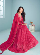 Load image into Gallery viewer, Dark Pink Sequins Embroidered Kalidar Anarkali