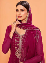 Load image into Gallery viewer, Dark Purple Sequins Embroidered Gharara Style Suit fashionandstylish.myshopify.com