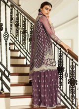 Load image into Gallery viewer, Dark Purple heavy Embroidered Sharara Style Suit fashionandstylish.myshopify.com