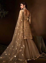 Load image into Gallery viewer, Golden Beige Sequins Work Embroidered Gharara Style Suit fashionandstylish.myshopify.com