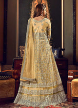 Load image into Gallery viewer, Golden Cream Heavy Embroidered Gown Style Anarkali Suit fashionandstylish.myshopify.com