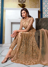 Load image into Gallery viewer, Golden Heavy Embroidered Lehenga/ Pant Style Anarkali fashionandstylish.myshopify.com