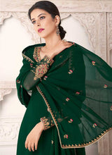 Load image into Gallery viewer, Green And Gold Embroidered Straight Pant Style Suit fashionandstylish.myshopify.com