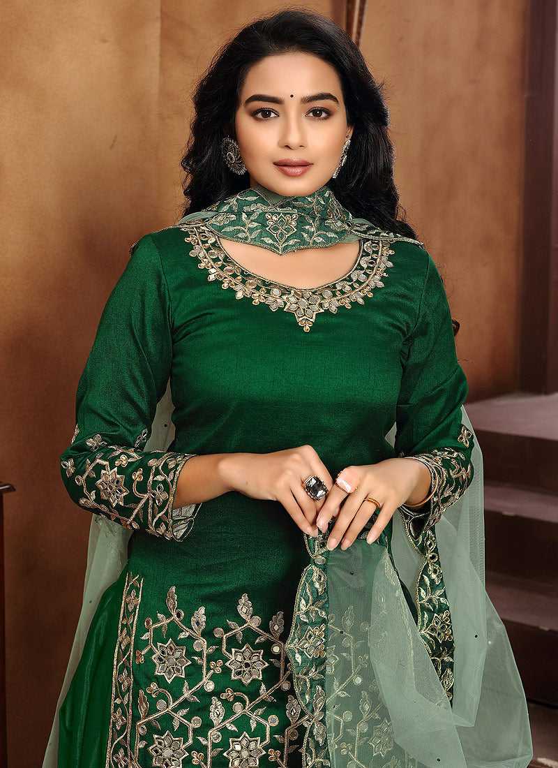 Punjabi suit in green on sale colour