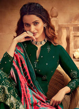 Load image into Gallery viewer, Green Embroidered Palazzo Style Suit fashionandstylish.myshopify.com