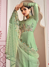 Load image into Gallery viewer, Green Floral Embroidered Designer Floor touch Anarkali fashionandstylish.myshopify.com