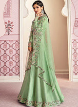 Load image into Gallery viewer, Green Floral Embroidered Designer Floor touch Anarkali fashionandstylish.myshopify.com