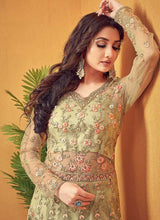 Load image into Gallery viewer, Green Floral Embroidered Designer Lehenga Style Anarkali fashionandstylish.myshopify.com