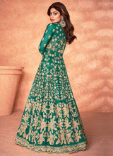 Load image into Gallery viewer, Green Floral Embroidered Stylish Kalidar Anarkali fashionandstylish.myshopify.com