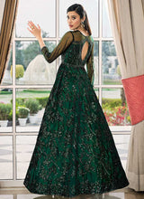 Load image into Gallery viewer, Green Floral Embroidered Stylish Lehenga/ Pant Style Anarkali fashionandstylish.myshopify.com