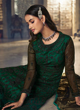 Load image into Gallery viewer, Green Floral Heavy Embroidered Gown Style Anarkali