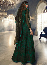Load image into Gallery viewer, Green Floral Heavy Embroidered Gown Style Anarkali