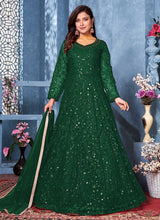 Load image into Gallery viewer, Green Floral Heavy Embroidered Gown Style Anarkali fashionandstylish.myshopify.com