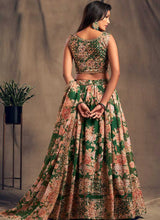 Load image into Gallery viewer, Green Floral Printed Stylish Embroidered Lehenga Choli fashionandstylish.myshopify.com