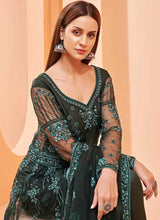 Load image into Gallery viewer, Green Heavy Designer Embroidered Lehenga/ Pant Style Anarkali fashionandstylish.myshopify.com