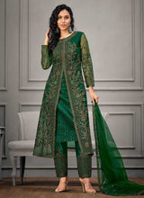 Load image into Gallery viewer, Green Heavy Embroidered Designer Stylish Pant Suit fashionandstylish.myshopify.com
