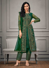 Load image into Gallery viewer, Green Heavy Embroidered Designer Stylish Pant Suit fashionandstylish.myshopify.com