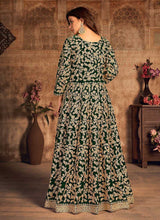 Load image into Gallery viewer, Green Heavy Embroidered Designer Velvet Anarkali Suit fashionandstylish.myshopify.com