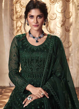 Load image into Gallery viewer, Green Heavy Embroidered Gown Style Anarkali Suit fashionandstylish.myshopify.com