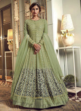 Load image into Gallery viewer, Green Heavy Embroidered Gown Style Anarkali Suit fashionandstylish.myshopify.com
