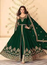 Load image into Gallery viewer, Green Heavy Embroidered High Slit Style Anarkali fashionandstylish.myshopify.com