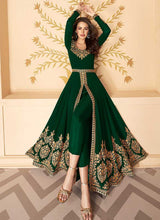Load image into Gallery viewer, Green Heavy Embroidered High Slit Style Anarkali fashionandstylish.myshopify.com