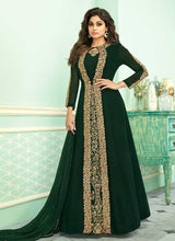 Load image into Gallery viewer, Green Heavy Embroidered Jacket Style Anarkali Suit fashionandstylish.myshopify.com