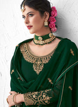 Load image into Gallery viewer, Green Heavy Embroidered Lehenga Style Anarkali Suit fashionandstylish.myshopify.com