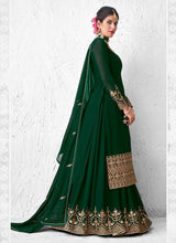 Load image into Gallery viewer, Green Heavy Embroidered Lehenga Style Anarkali Suit fashionandstylish.myshopify.com