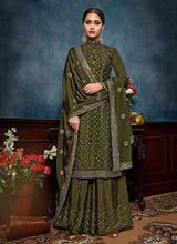 Load image into Gallery viewer, Green Heavy Embroidered Sequins Work Designer Palazzo Suit fashionandstylish.myshopify.com