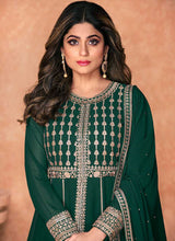 Load image into Gallery viewer, Green Heavy Embroidered Slit Style Anarkali Lehenga fashionandstylish.myshopify.com