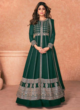 Load image into Gallery viewer, Green Heavy Embroidered Slit Style Anarkali Lehenga fashionandstylish.myshopify.com
