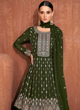 Load image into Gallery viewer, Green Heavy Embroidered Stylish Lehenga fashionandstylish.myshopify.com