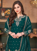 Load image into Gallery viewer, Green Heavy Embroidered Stylish Palazzo Suit fashionandstylish.myshopify.com