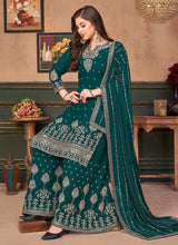 Load image into Gallery viewer, Green Heavy Embroidered Stylish Palazzo Suit fashionandstylish.myshopify.com