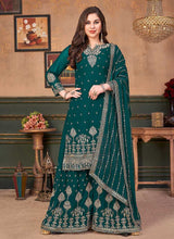 Load image into Gallery viewer, Green Heavy Embroidered Stylish Palazzo Suit fashionandstylish.myshopify.com