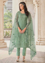 Load image into Gallery viewer, Green Heavy Embroidered Stylish Palazzo Suit fashionandstylish.myshopify.com
