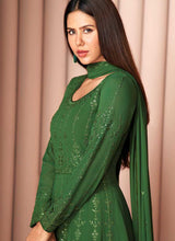Load image into Gallery viewer, Green Heavy Embroidered Stylish Sharara Suit fashionandstylish.myshopify.com