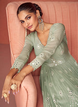 Load image into Gallery viewer, Green Heavy Embroidered Stylish Sharara Suit