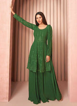 Load image into Gallery viewer, Green Heavy Embroidered Stylish Sharara Suit fashionandstylish.myshopify.com