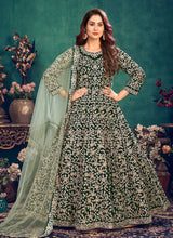 Load image into Gallery viewer, Green Heavy Embroidered Stylish Velvet Anarkali Suit fashionandstylish.myshopify.com