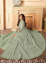 Load image into Gallery viewer, Green Lucknowi Work Embroidered Anarkali style Lehenga fashionandstylish.myshopify.com