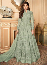Load image into Gallery viewer, Green Lucknowi Work Embroidered Anarkali style Lehenga fashionandstylish.myshopify.com