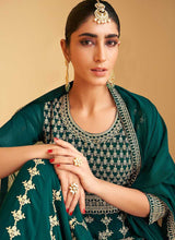 Load image into Gallery viewer, Green Sequin Embroidered Designer Kalidar Anarkali fashionandstylish.myshopify.com