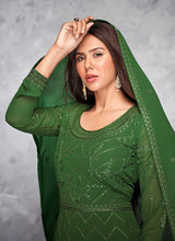 Load image into Gallery viewer, Green Sequin Embroidered Floor touch Anarkali fashionandstylish.myshopify.com