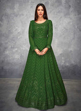 Load image into Gallery viewer, Green Sequin Embroidered Floor touch Anarkali fashionandstylish.myshopify.com