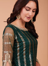 Load image into Gallery viewer, Green Sequin Embroidered Straight Pant Suit