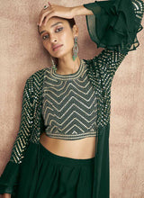 Load image into Gallery viewer, Green Sequin Embroidered Stylish Jacket Style Lehenga fashionandstylish.myshopify.com